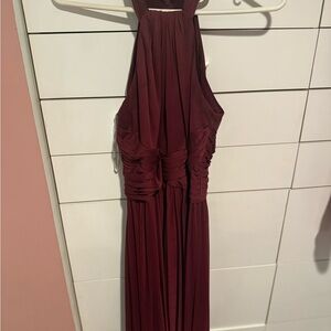 Elegant Burgundy Halter Dress